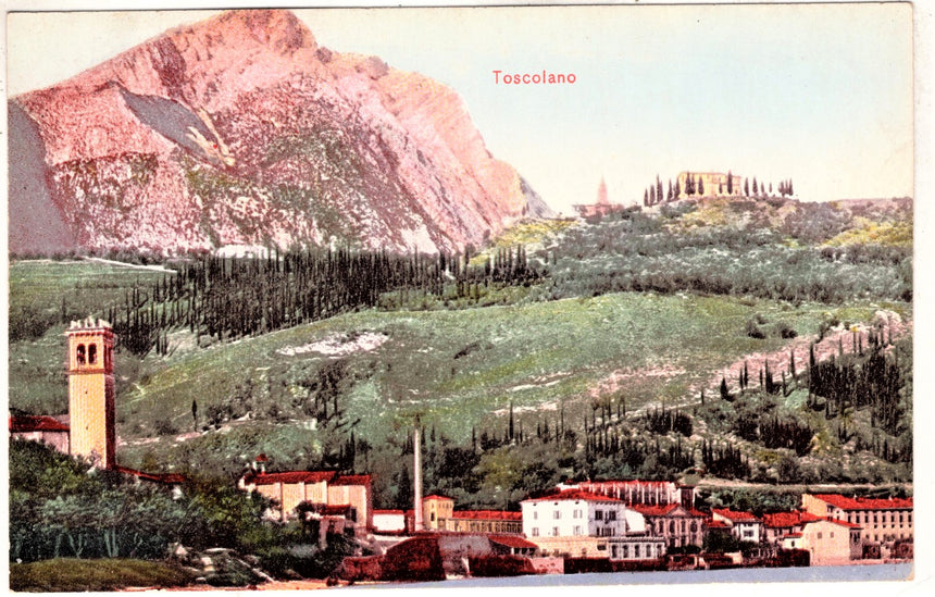 Cartolina antica Toscolano del Garda panorama Brescia