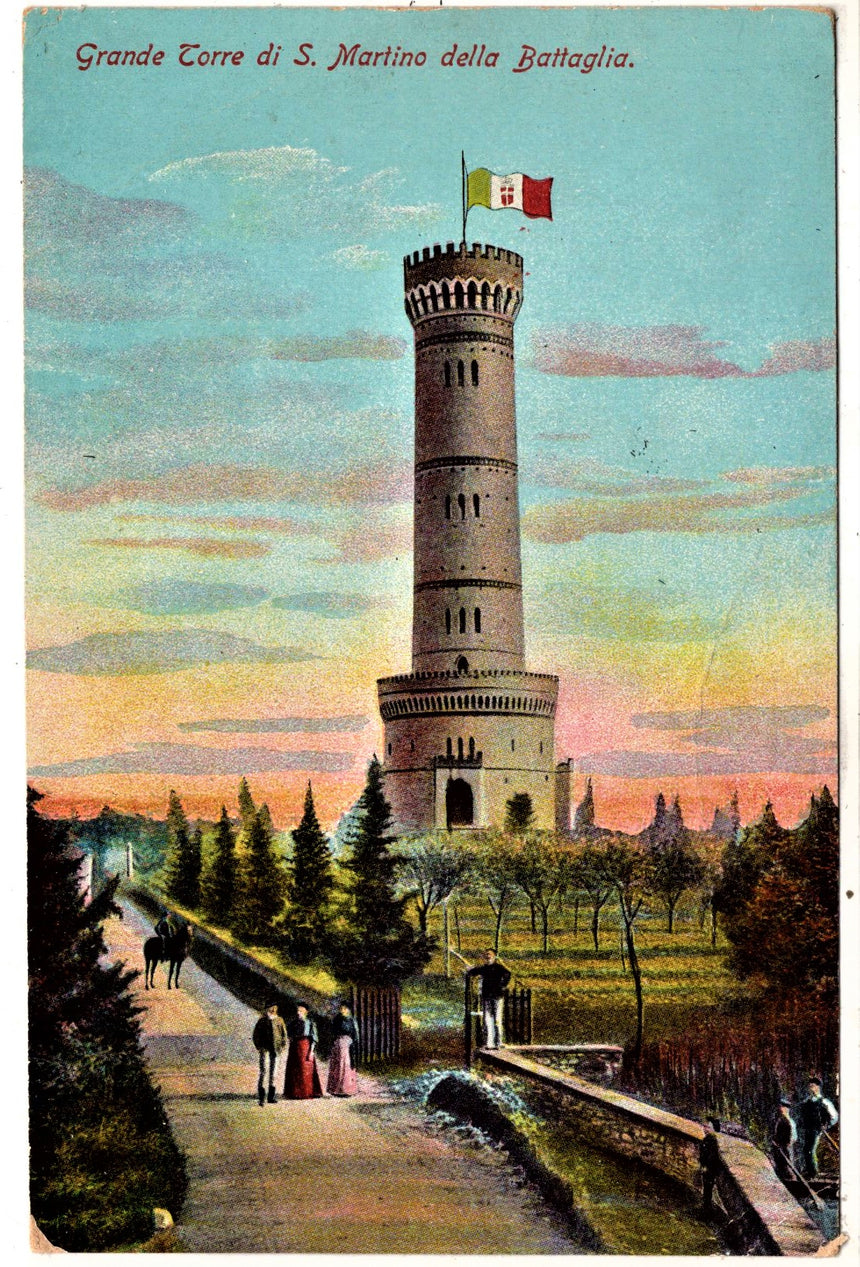 Cartolina antica Desenzano San Martino della Battaglia la torre