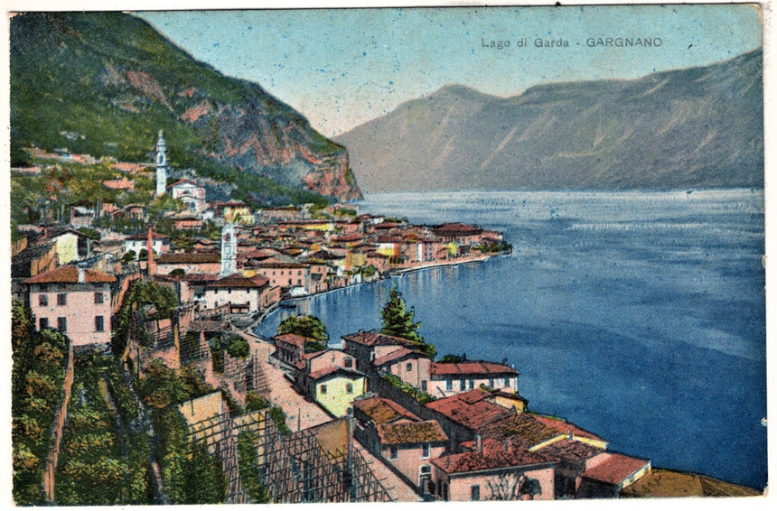 Cartolina antica Gargnano del Garda panorama