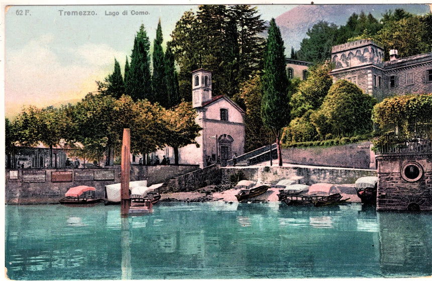 Cartolina antica Tramezzo sul lago di Como particolare