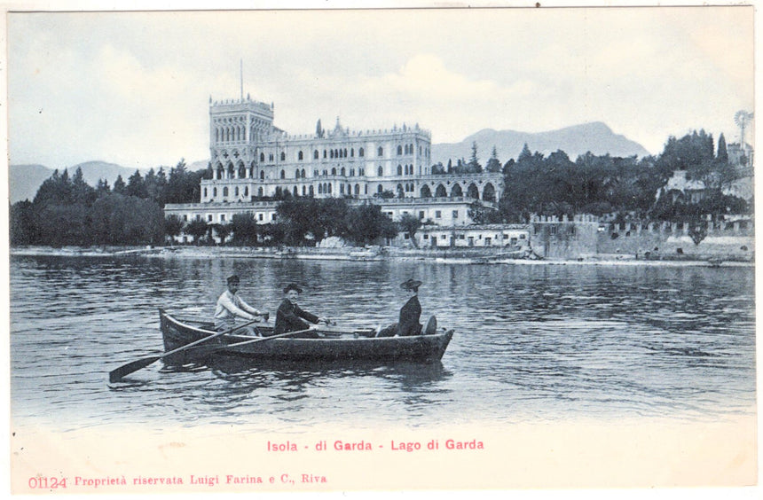 Cartolina antica Garda isola del Garda particolare