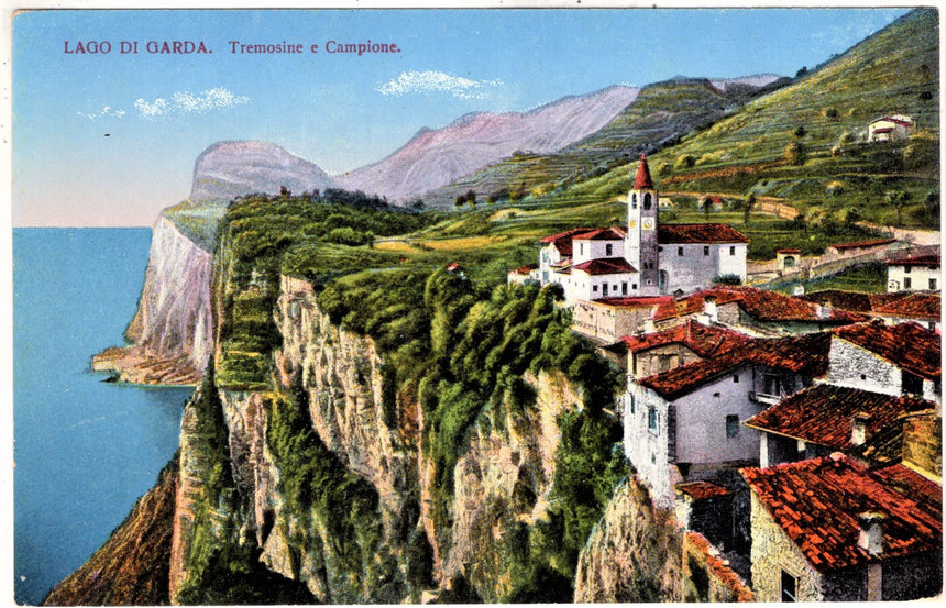 Cartolina antica Garda lago del Garda Tremosine panorama