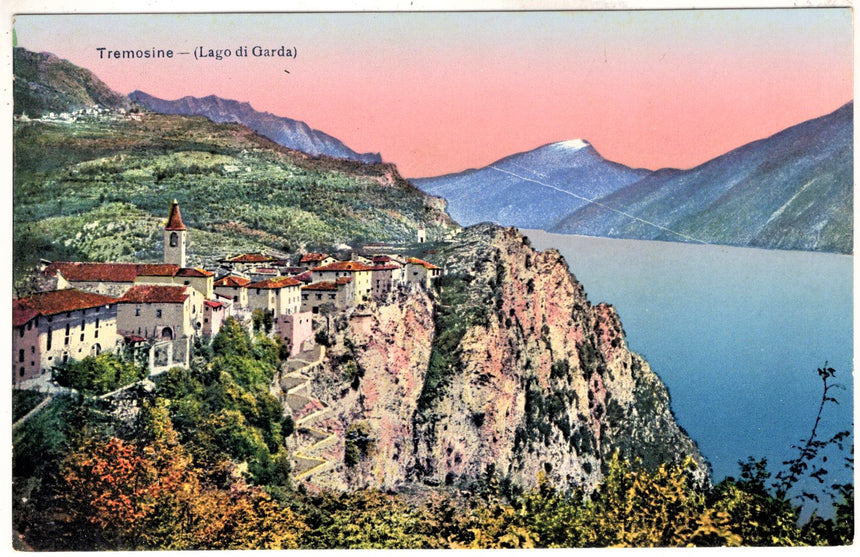 Cartolina antica Tremosine Gardasee lago di Garda panorama