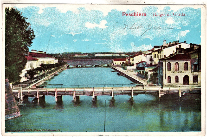 Cartolina antica Peschiera del Garda spedita a Vienna