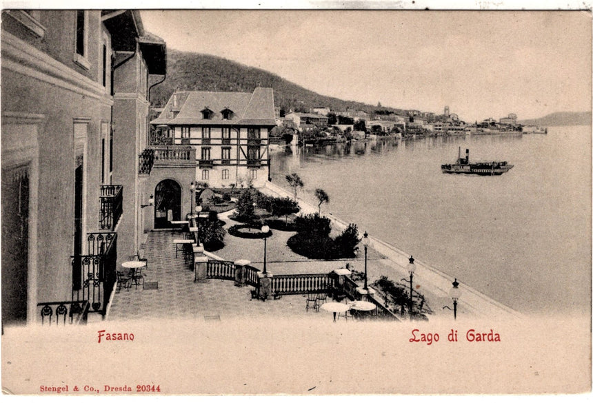 Cartolina antica Fasano Riviera lago Garda particolare anni 1900