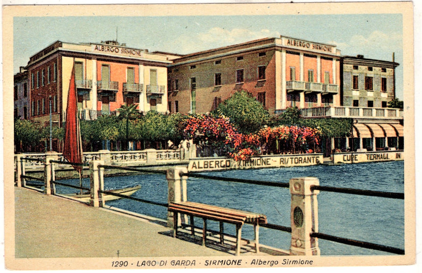 Cartolina antica Sirmione Hotel lago di Garda