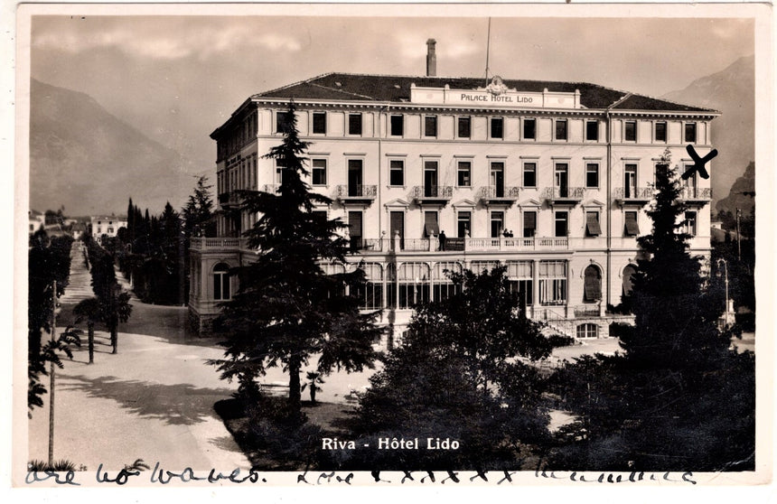 Cartolina antica Riva di Trento Hotel Lido