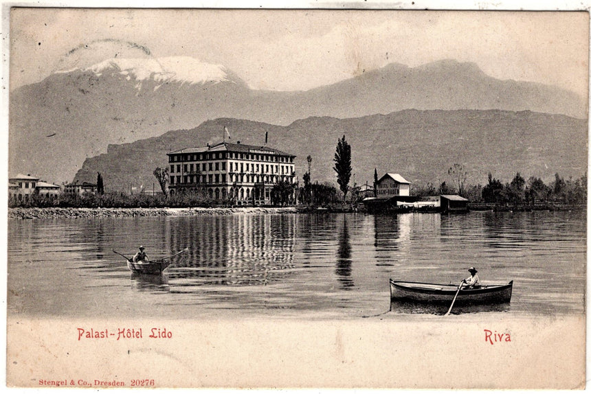 Cartolina antica Riva di Trento lago di Garda Palast Hotel Lido