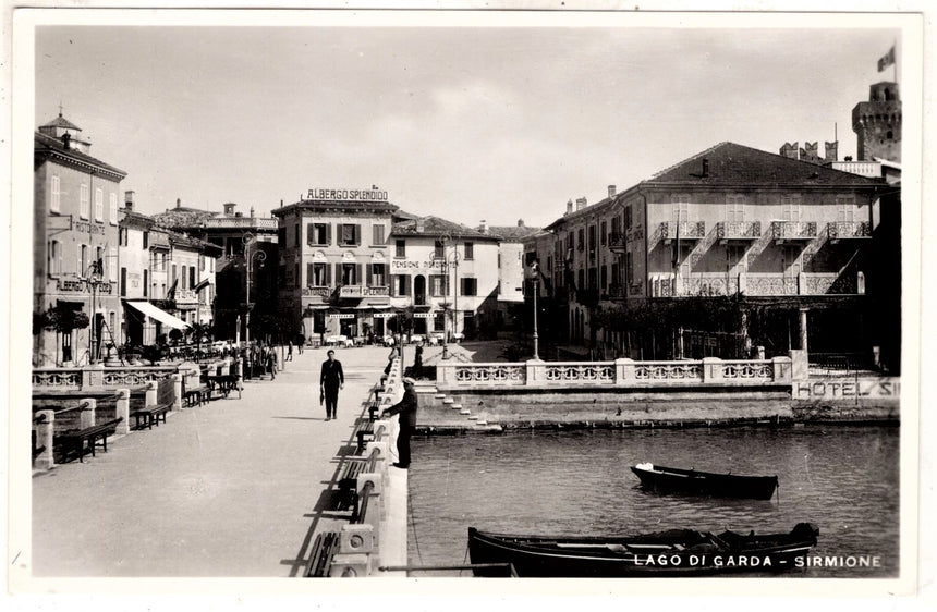 Cartolina antica Sirmione lago di Garda albergo Splendido