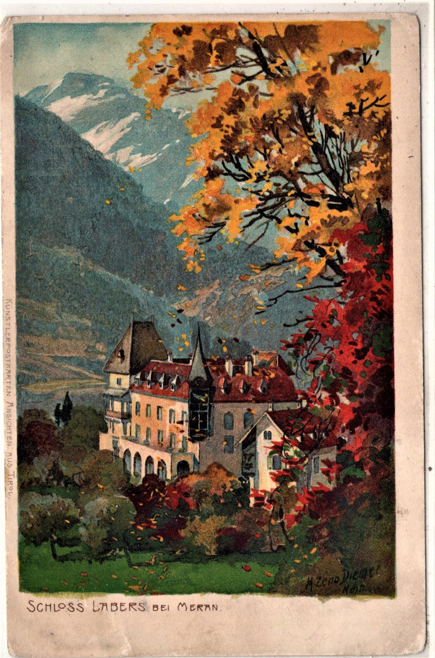 Cartolina antica Merano Schloss Labers Tirol bei Meran