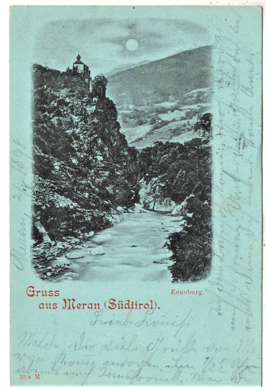 Cartolina antica Merano Gruss aus Neran Sudtirol