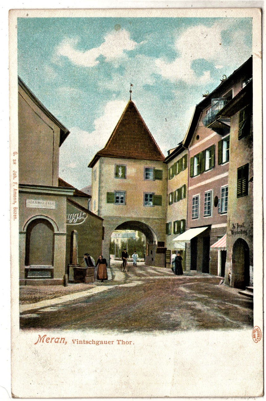 Cartolina antica Meran Vintschgauer Thor