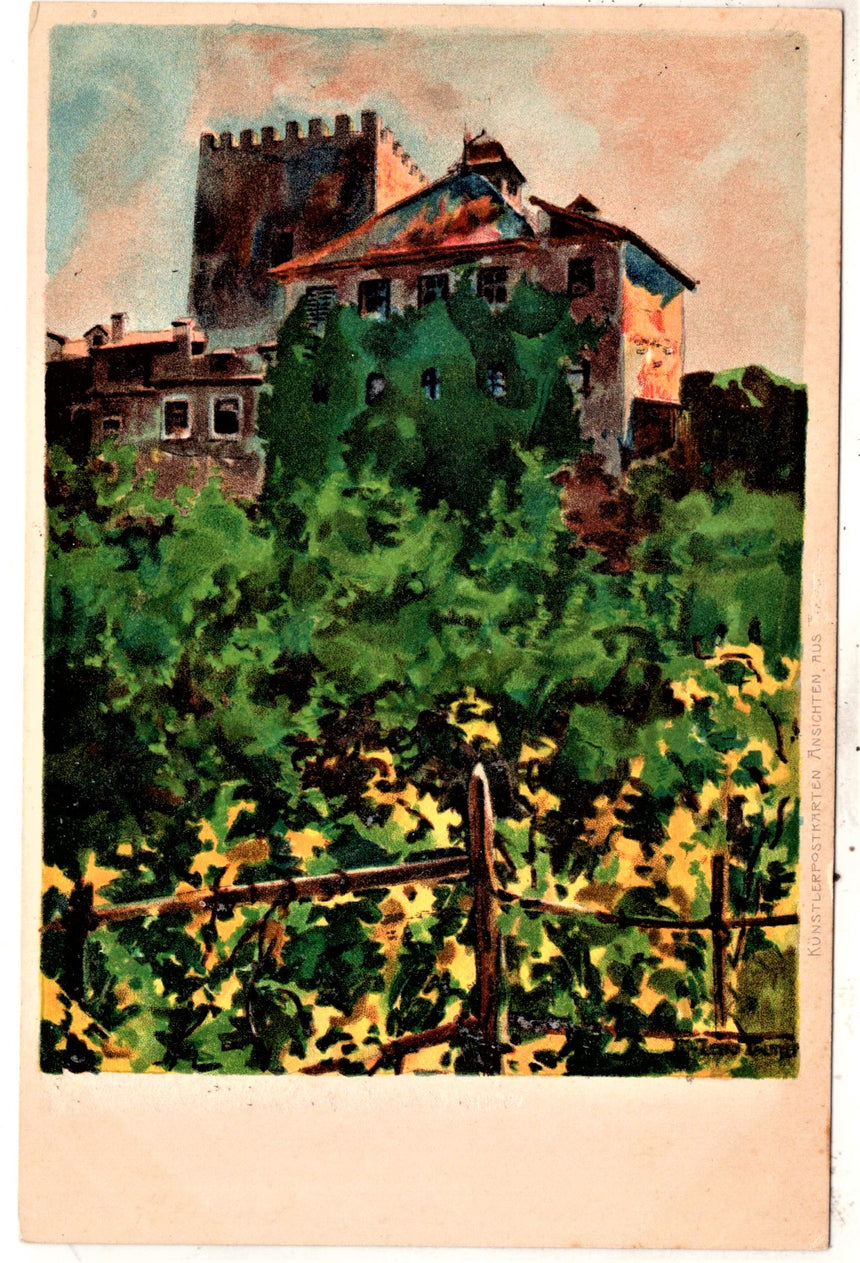 Cartolina antica Merano schloss Turnstein bei Meran