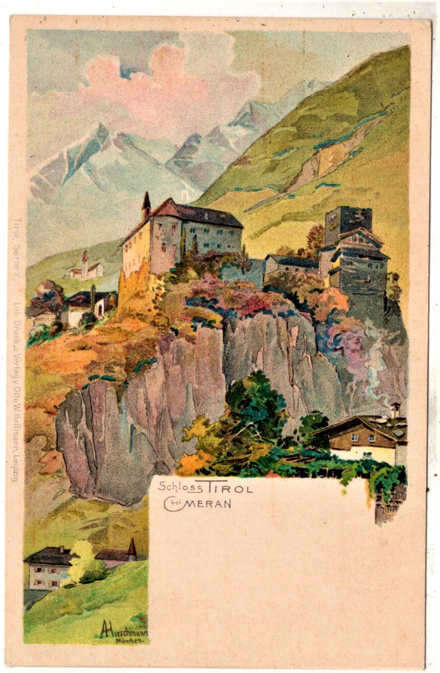 Cartolina antica Merano Schloss Tirol bei Meran