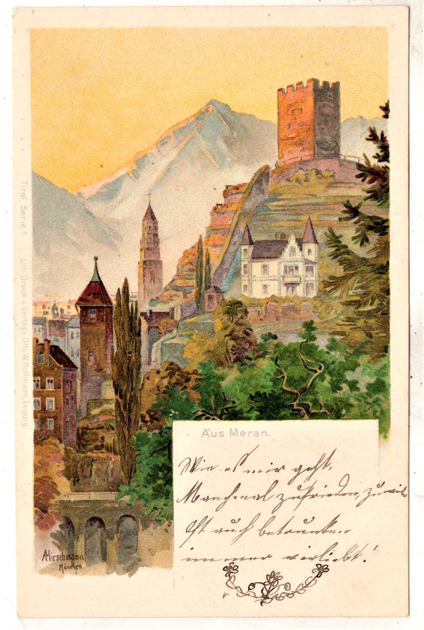 Cartolina antica Merano Aus Meran in Sudtirol