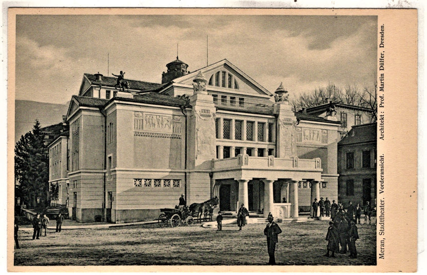 Cartolina antica Meran Stadt Theater