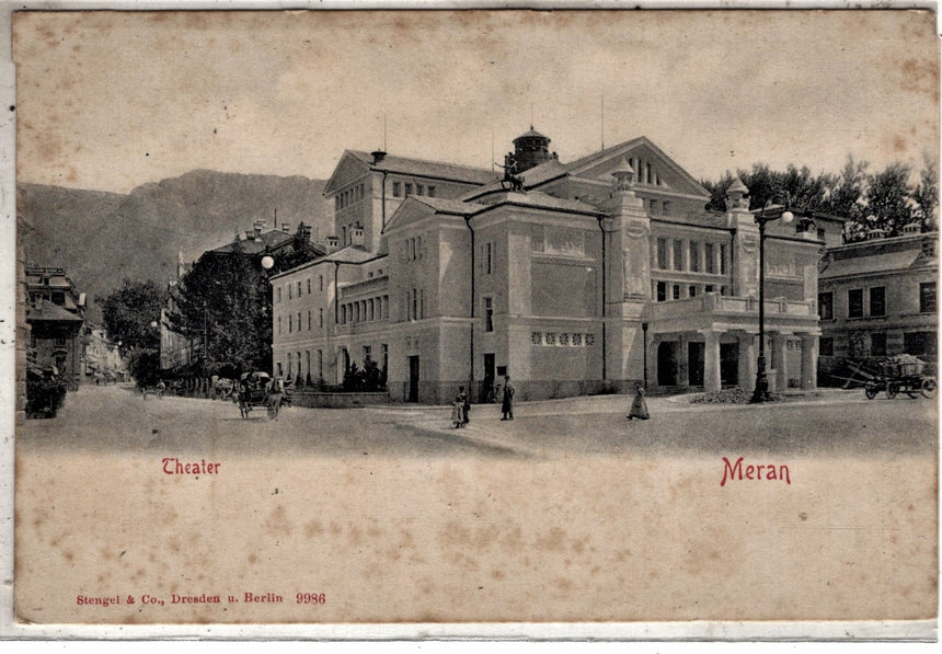 Cartolina antica Meran in Sudtirol Theater