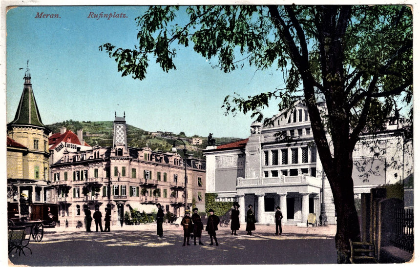 Cartolina antica Meran Rufinplatz