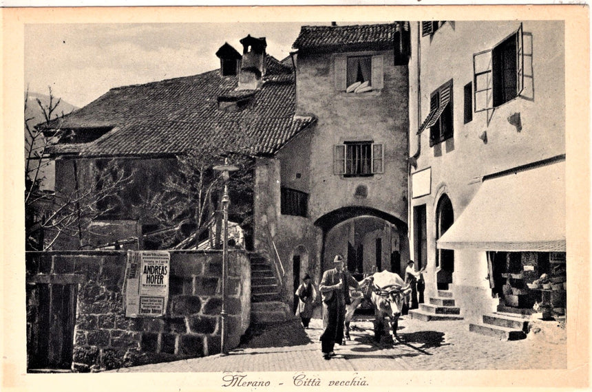 Cartolina antica Merano città vecchia