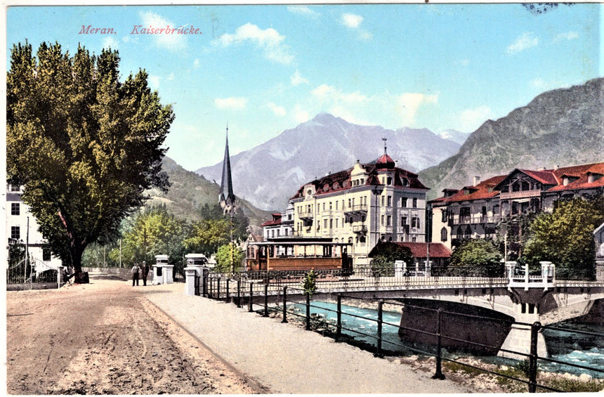 Cartolina antica Meran Kaiserbrucke