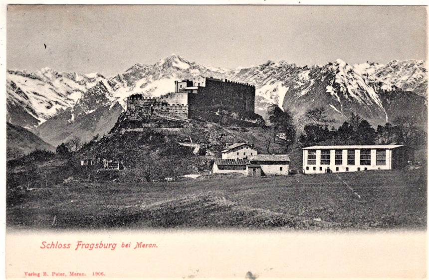 Cartolina antica Meran Schloss Fragsburg bei Meran
