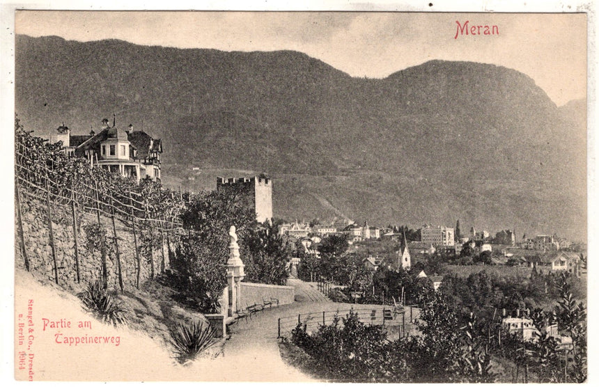 Cartolina antica Meran partie am Tappainerweg