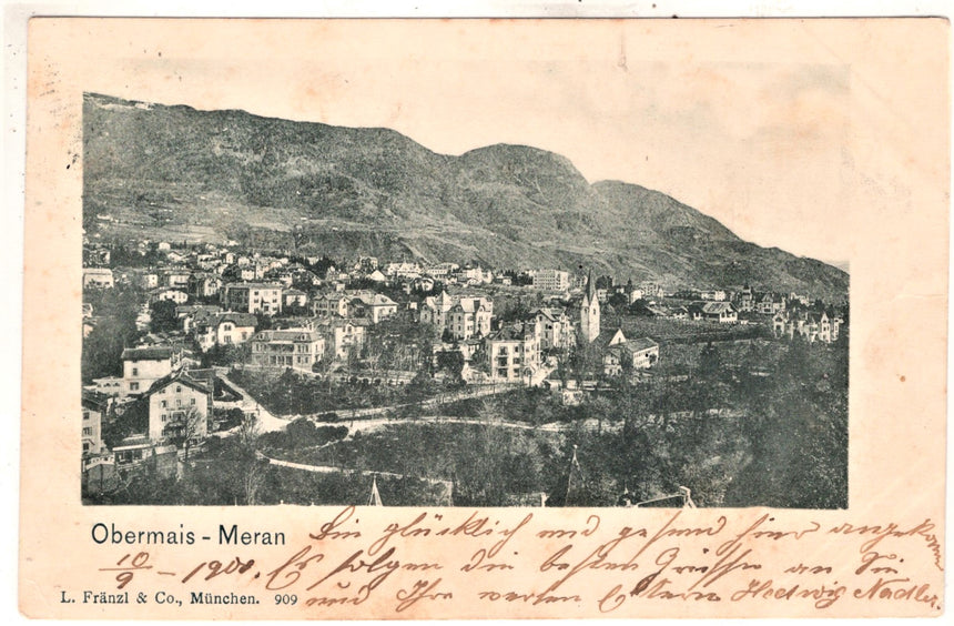 Cartolina antica Obermais bei Meran Sudtirol