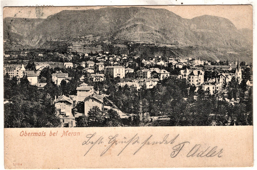 Cartolina antica Obermais bei Meran Sudtirol