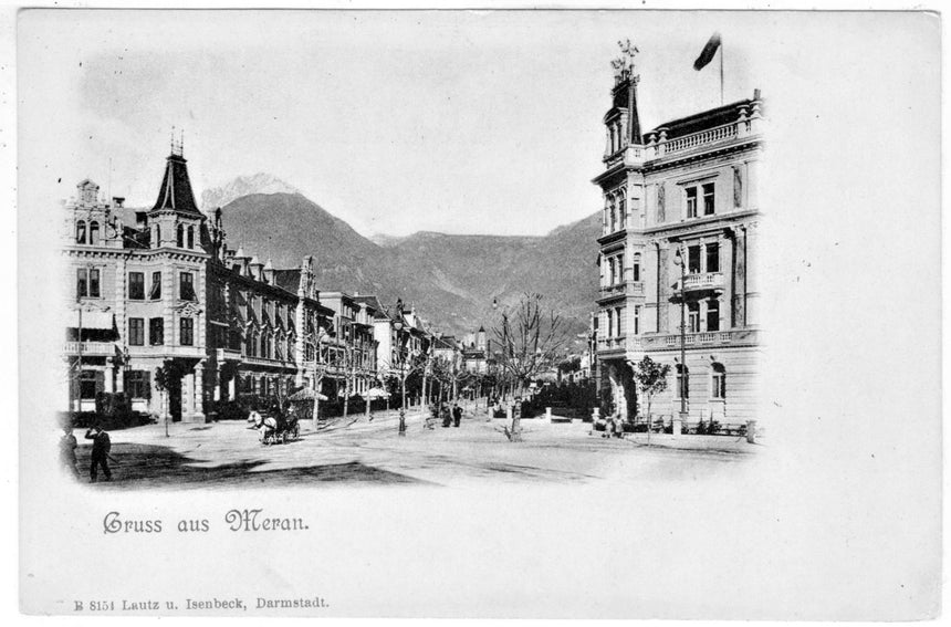 Cartolina antica Merano Gruss aus Meran