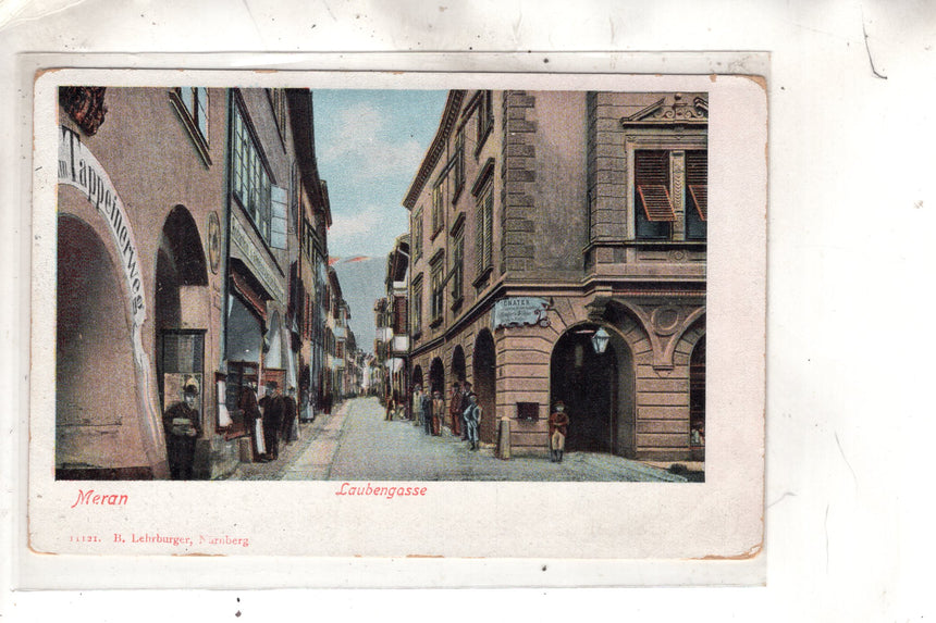 Cartolina antica Meran laubengasse