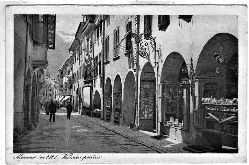 Cartolina antica Merano i portici