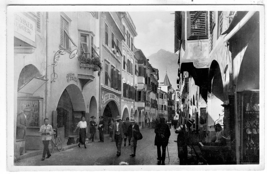 Cartolina antica Merano i portici