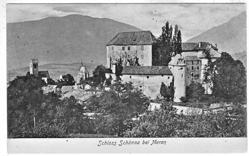 Cartolina antica Merano schloss Schenna bei Meran