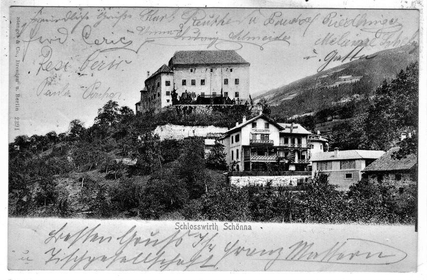Cartolina antica Merano Schlosswirth Schonna