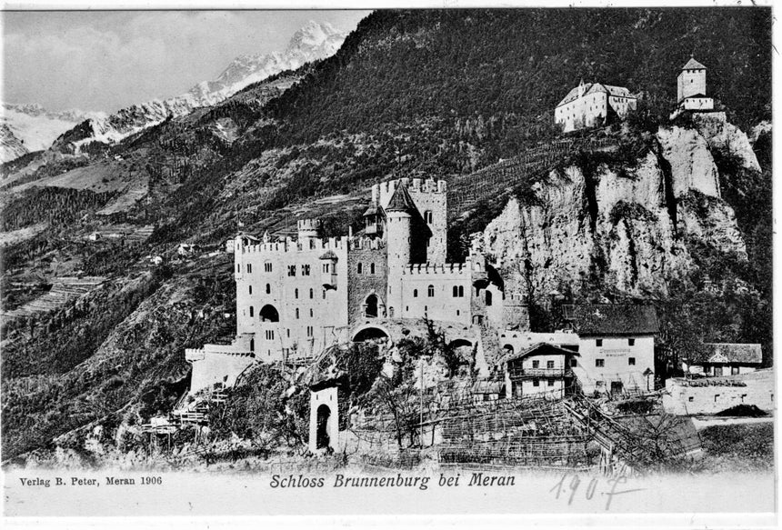 Cartolina antica Merano Schloss Brunnerburg bei Meran