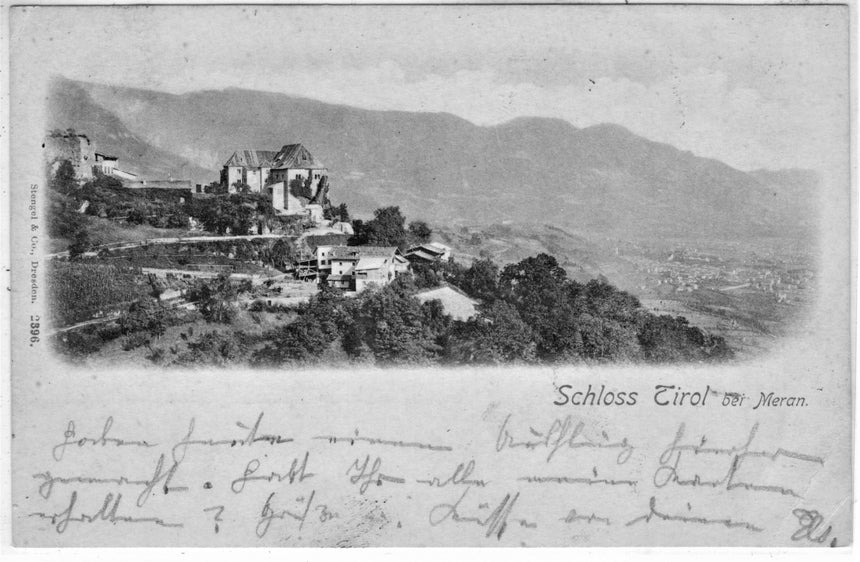 Cartolina antica Merano Schloss Tirol bei Meran