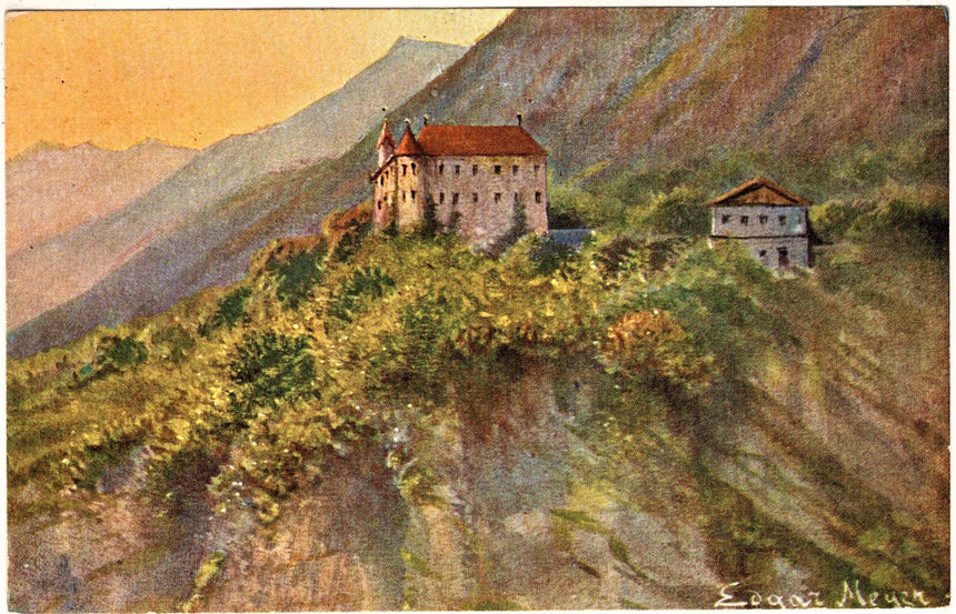Cartolina antica Merano Schloss Tirol bei Meran