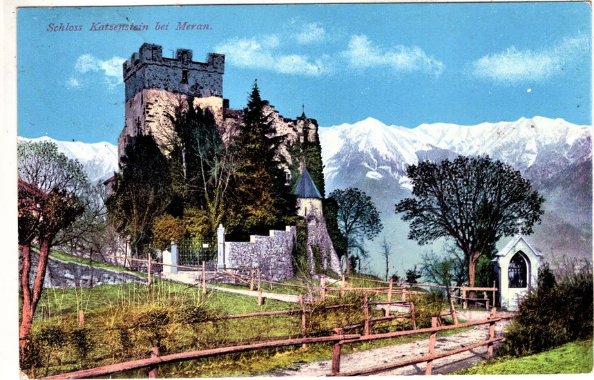 Cartolina antica Merano Schloss Katzenstein bei Meran