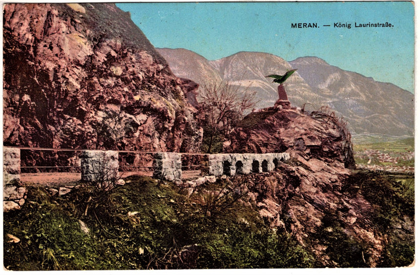 Cartolina antica Merano Konig Laurinstrasse