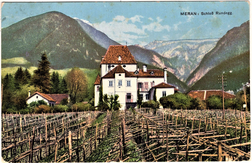 Cartolina antica Merano Schloss Rundegg in Sudtirol