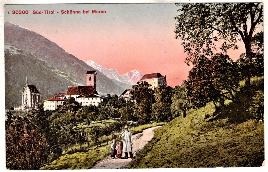 Cartolina antica Merano Sud Tirol Schonna bei Meran