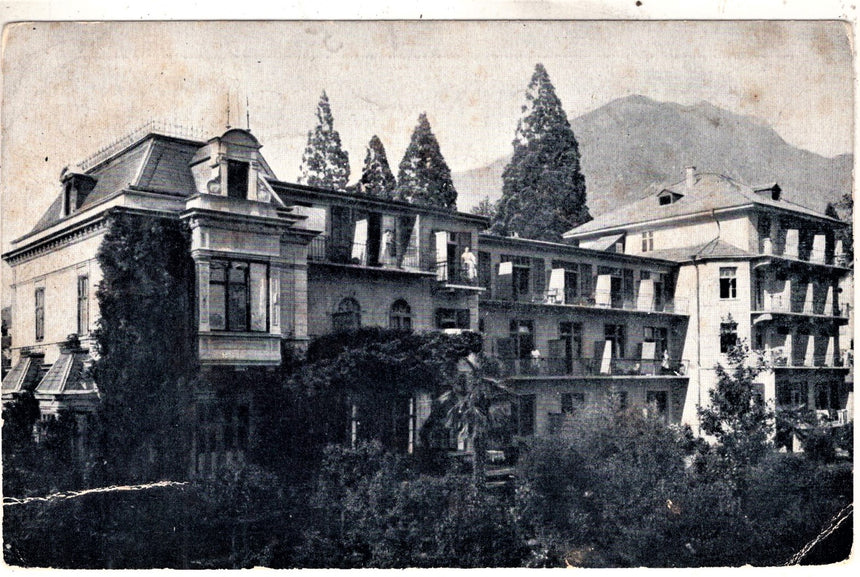 Cartolina antica Merano Pubblicità Pension Gilm  Maia Alta