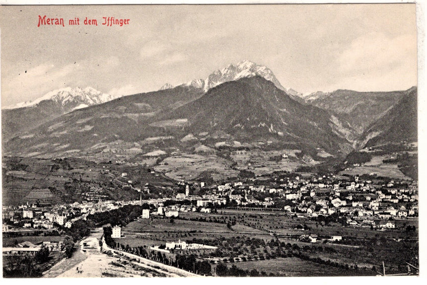 Cartolina antica Merano Meran mit dem Jssinger
