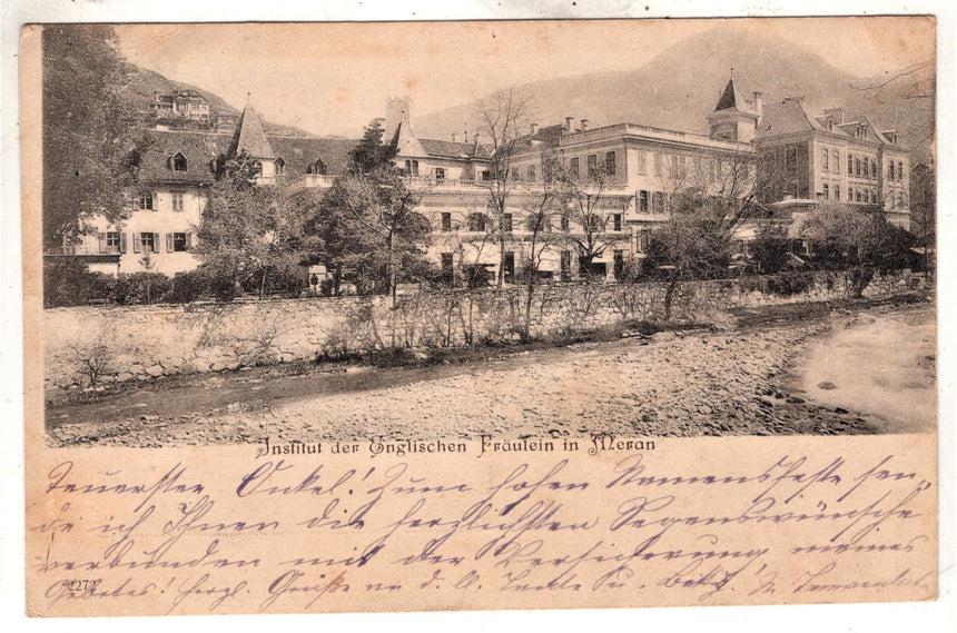 Cartolina antica Merano Istitut den Englischen fràulein in Meran