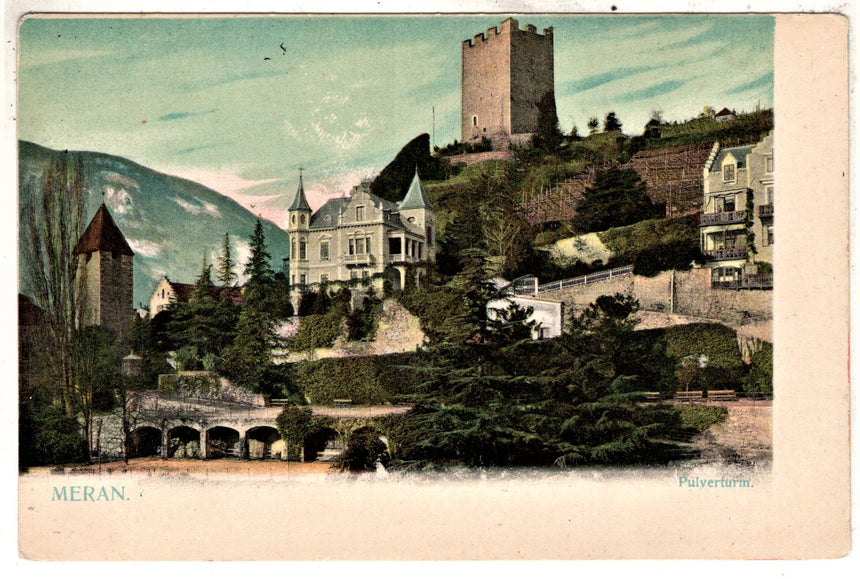 Cartolina antica Merano Pulverturm