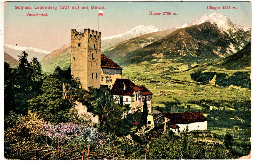 Cartolina antica Merano schloss Lebemberg bei Meran