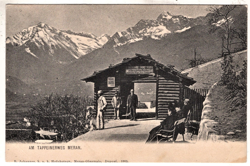 Cartolina antica Merano am Tappainerweg in Meran