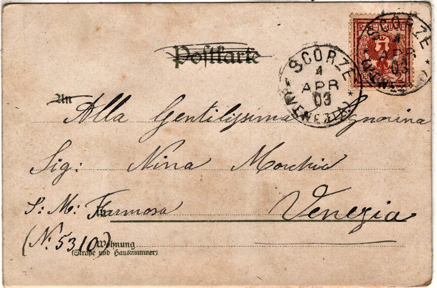 Cartolina antica Merano Meran paseggiata