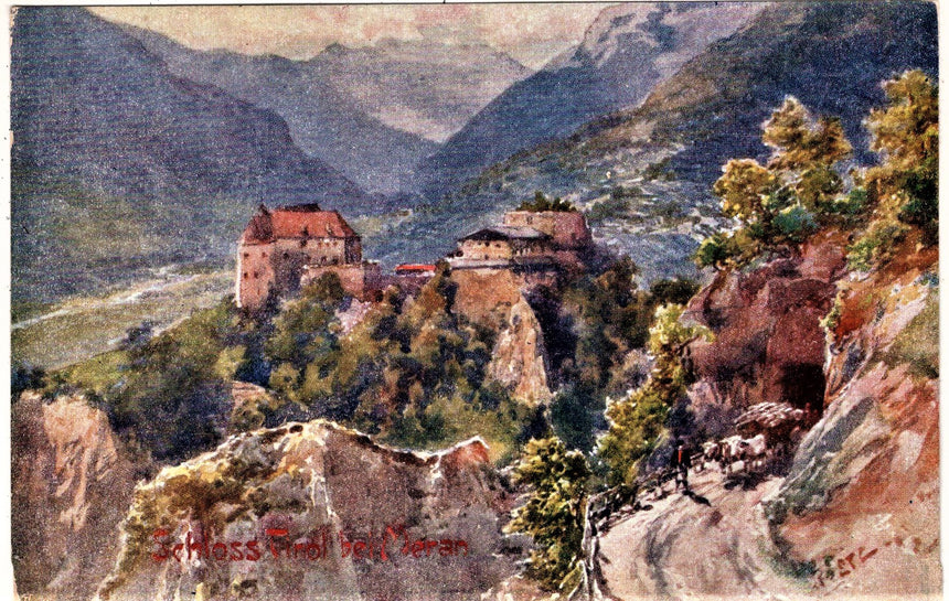 Cartolina antica Merano Schloss Tirol bei Meran