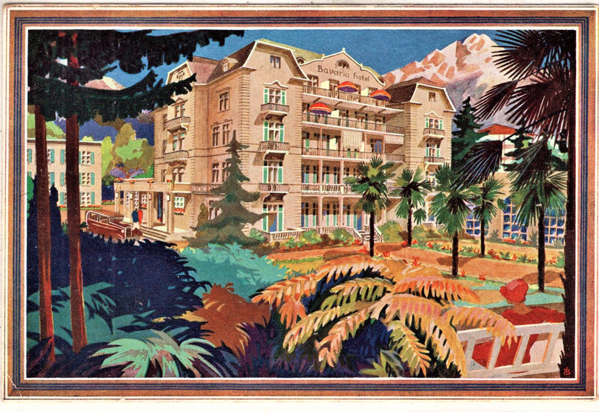 Cartolina antica Merano Bavaria Hotel Maia Alta prop. Jos Bòhm